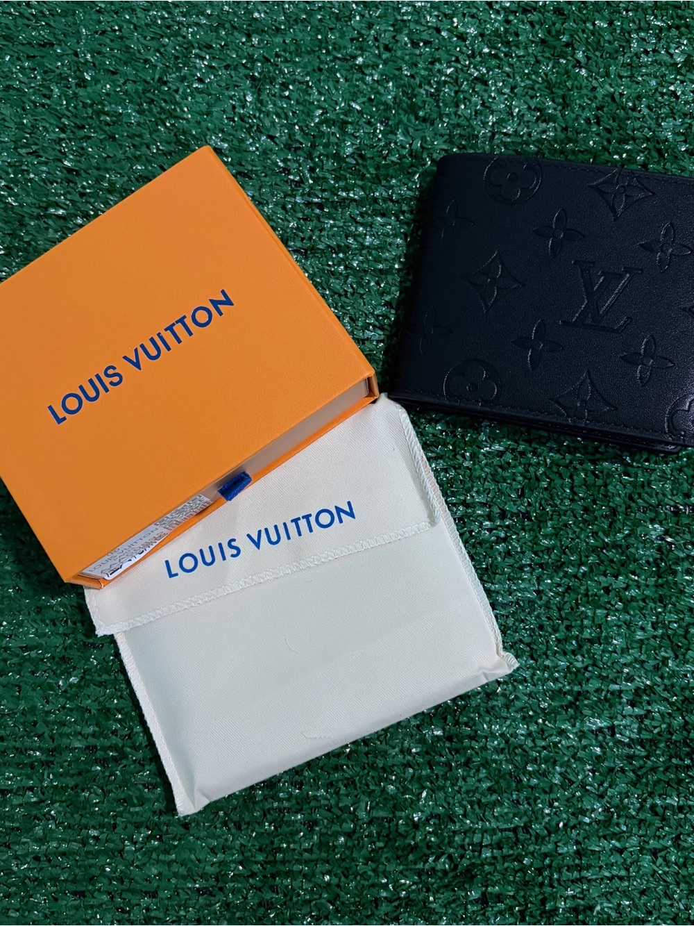 Louis Vuitton Black Embossed Monogram Card Holder